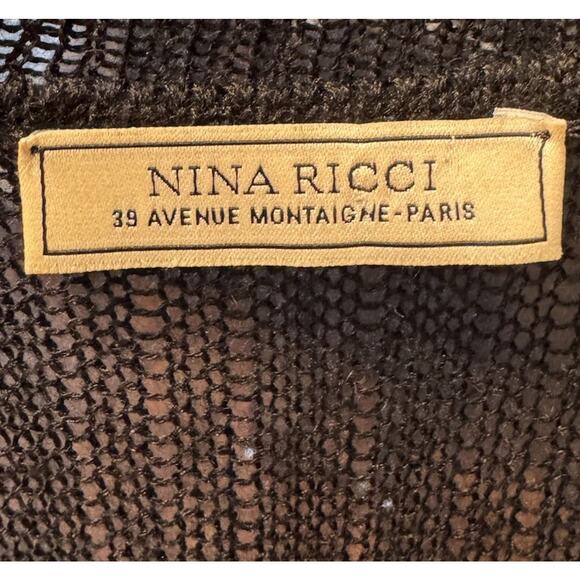 Nina Ricci Black Cashmere Silk Knit Tank Women’s Size Large Fringe Whimsigoth - Picture 10 of 11